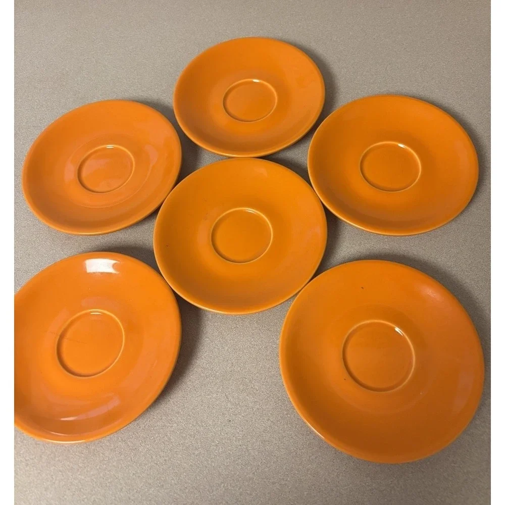 Nuova Point Espresso Saucers 6 In Set Orange 5 1/2
